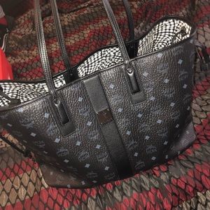 MCM tote, black, reversible